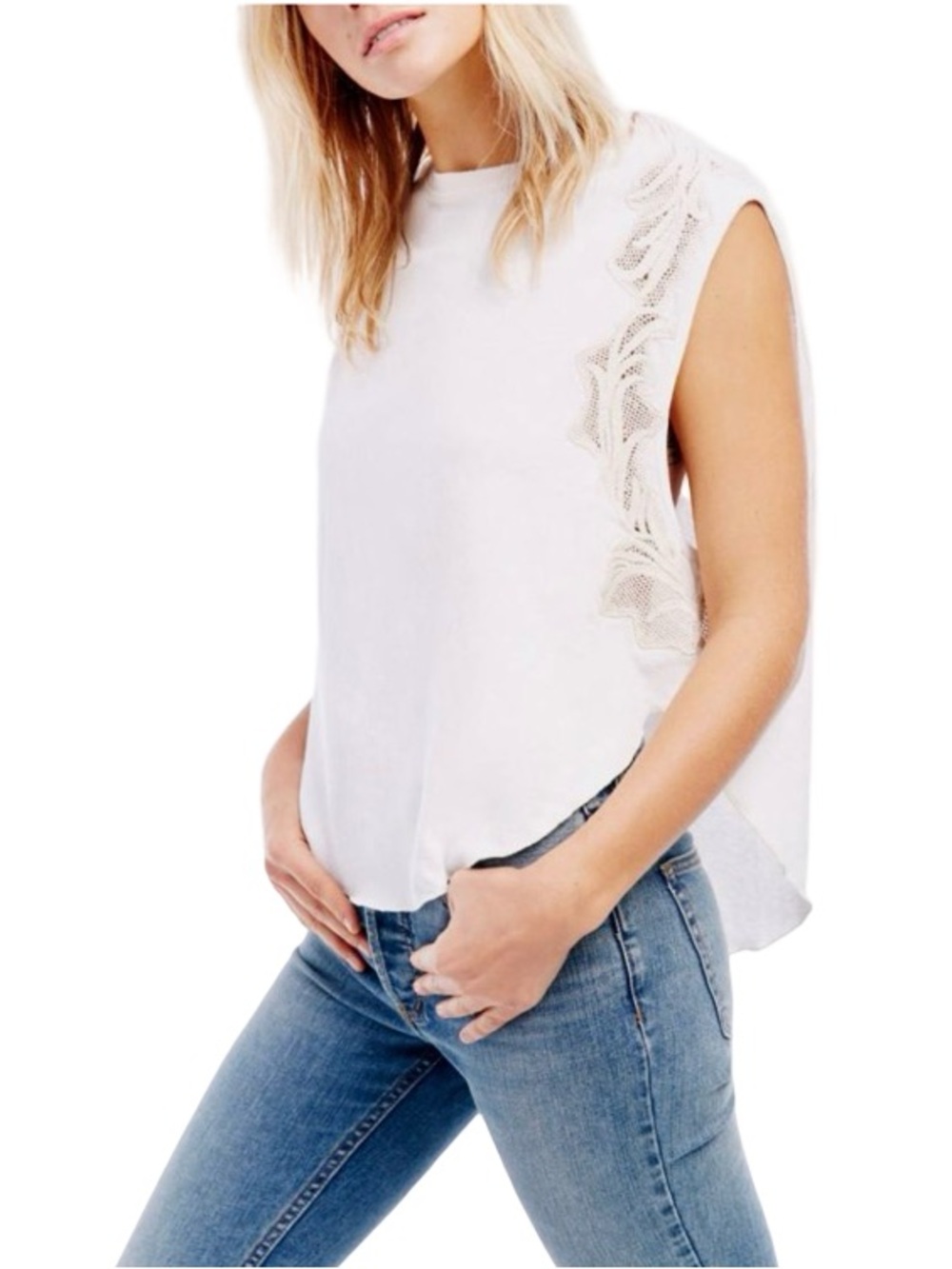🥥⚪️ Free People We The Free Bonsai Lace White Tank Top ⚪️🥥